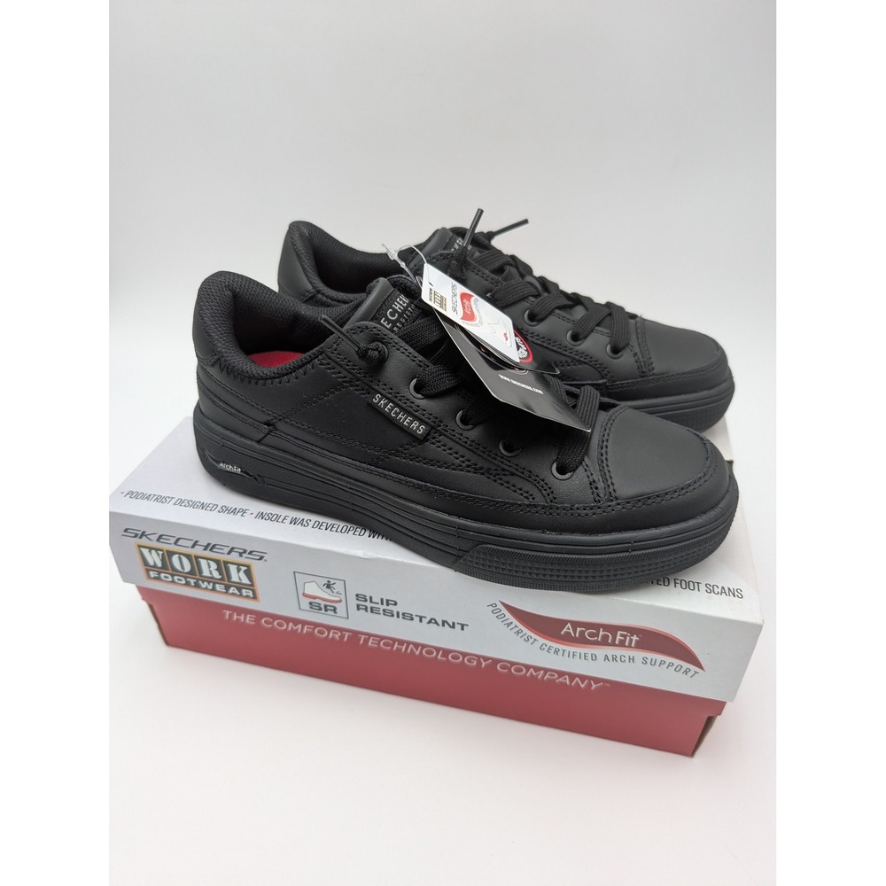 Skechers Work Shoes Womens 7 Black Arch Fit Arcade SR Slip Resistant 108240‎ EH